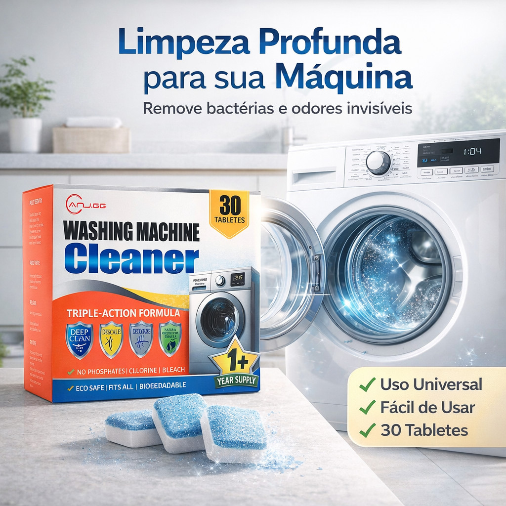 Descalcificante para Máquina de Lavar 30 Pastilhas Limpeza Interna