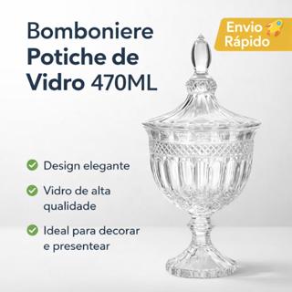Bomboniere Potiche de Vidro 470ml baleiro decoração em Oferta na Shopee