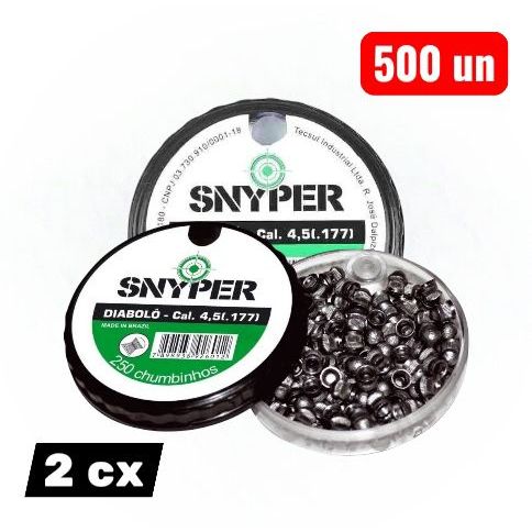Chumbinho Snyper Diabolo 4,5mm - 500 Unidades / 2 Caixas