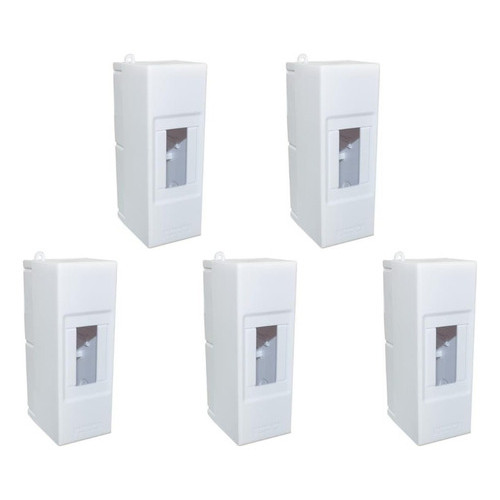 KIT COM 5 QUADRO DISTRIBUIÇÃO 2 MODULOS BRANCO STECK REF SSCT2