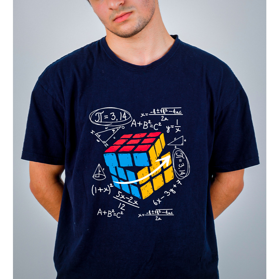 Camiseta CUBO MÁGICO Streetwear 100% Algodão Masculina e Feminina Unissex Camisa Matemática