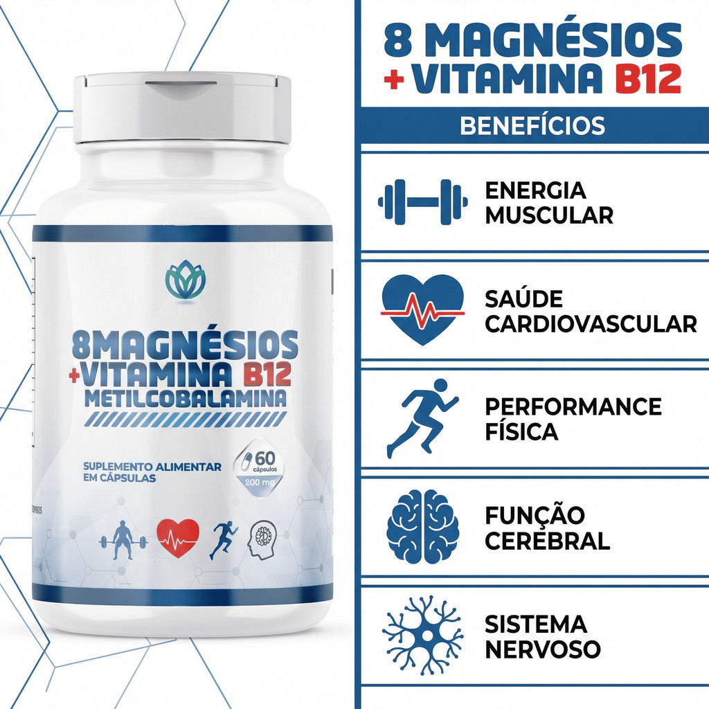 8 MAGNÉSIOS 500MG 60 CAPS SUPER CONCENTRADO em Oferta na Shopee