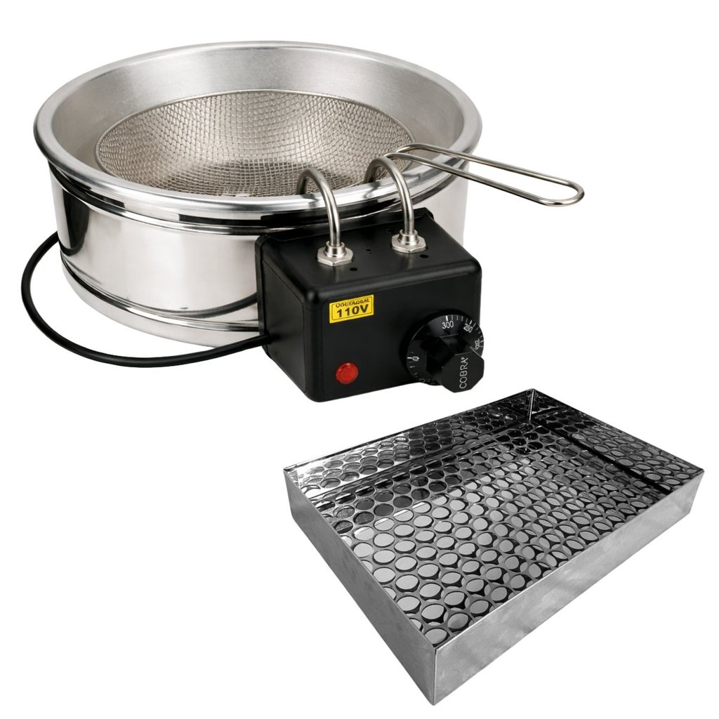 Fritadeira Tacho 5 Litros Com Escorredor Inox Industrial Profissional 35x25 220V