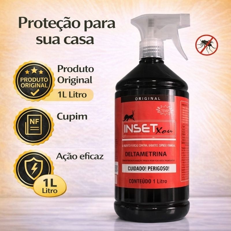 Inseticida Domestico Inset Xou 1 LITRO ORIGINAL - envio rapido