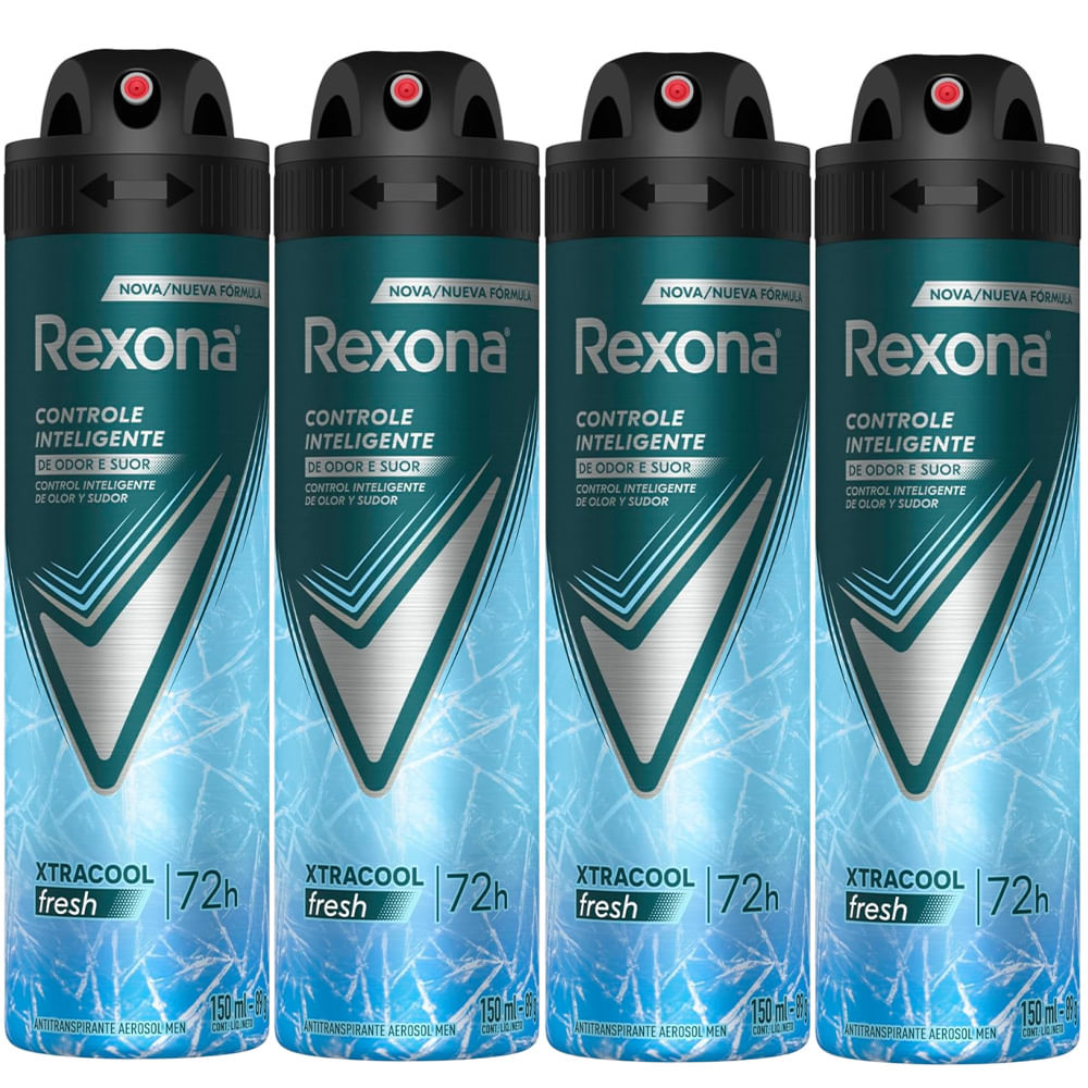 Kit Desodorante Aerosol Rexona Xtracool 150ml - 4 Unidades