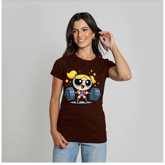 Baby Look Feminina Estilo Estampada Meninas Super Poderosas – Lindinha Loira