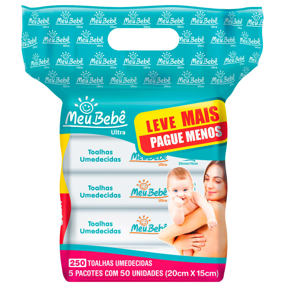 Toalha Umedecida Meu Bebê Ultra com Extrato de Erva Doce e Camomila 250 Unidades em Oferta na Shopee