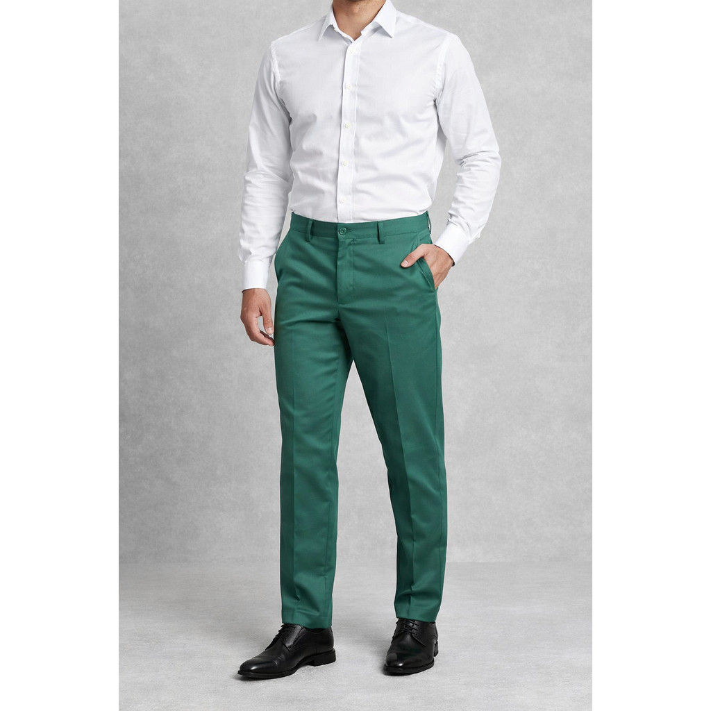 Calça social masculina slim verde - envio imediato