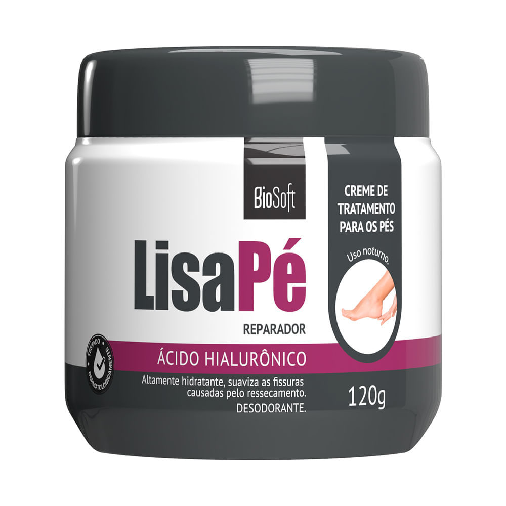 Creme de Tratamento para os Pés Bio Soft Lisa Pé Reparador Ácido Hialurônico 120g em Oferta na Shopee