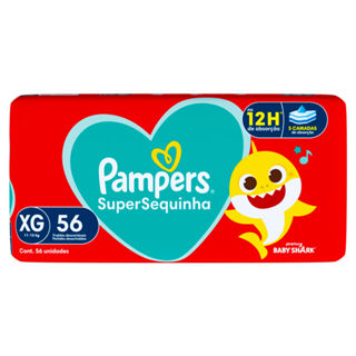 Fralda Pampers Supersequinha Tamanho XG 56 Unidades Descartáveis em Oferta na Shopee