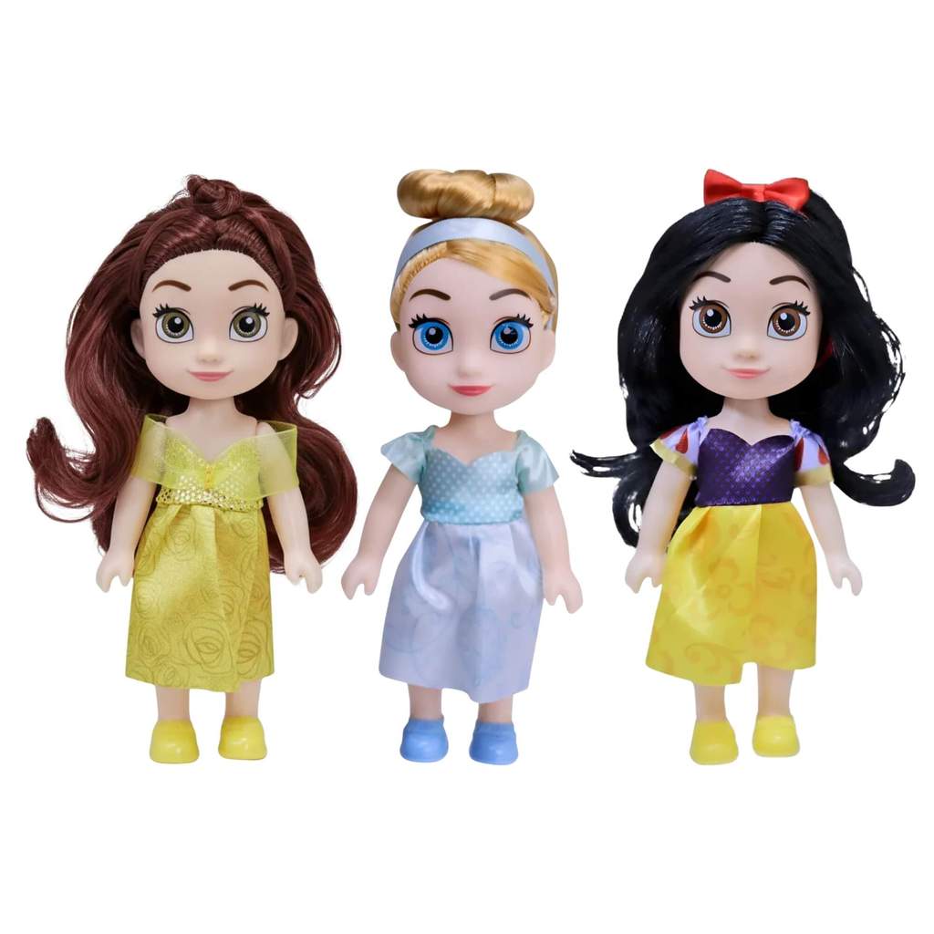 Kit Bonecas Disney Bela + Cinderela + Branca de Neve para Coleção