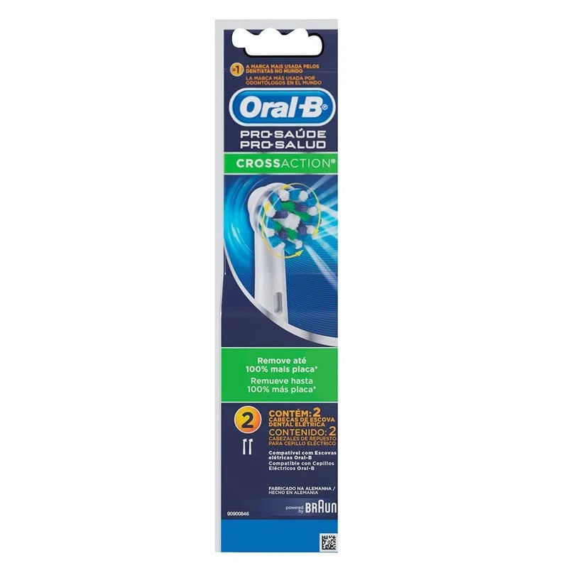 Refil Para Escova Dental Elétrica Oral-B CrossAction - 2 Unidades em Oferta na Shopee