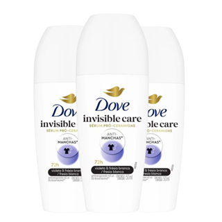 Kit Desodorante Roll On Dove Invisible Care 50ml - 3 unidades em Oferta na Shopee