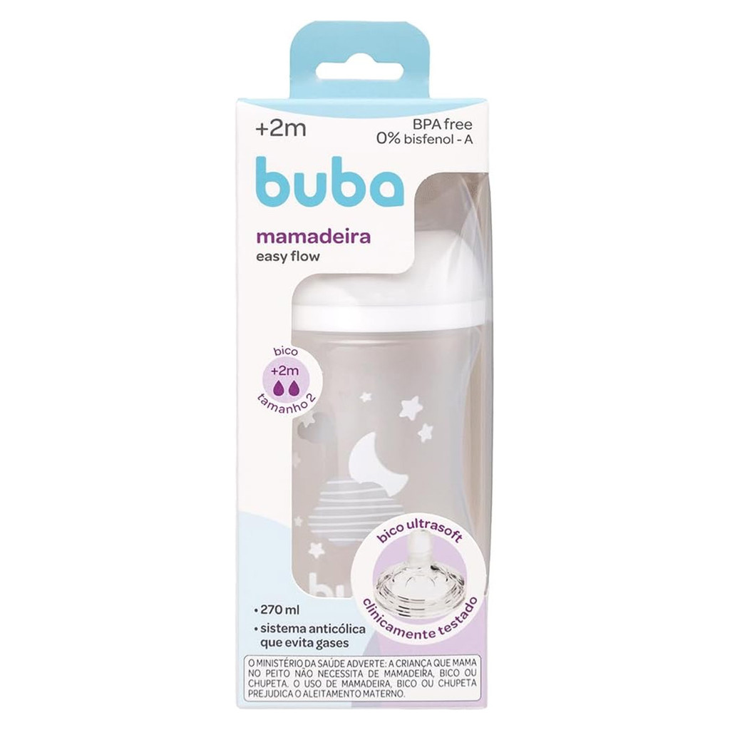 Mamadeira Buba Easy Flow Nuvem Branca 270ml em Oferta na Shopee