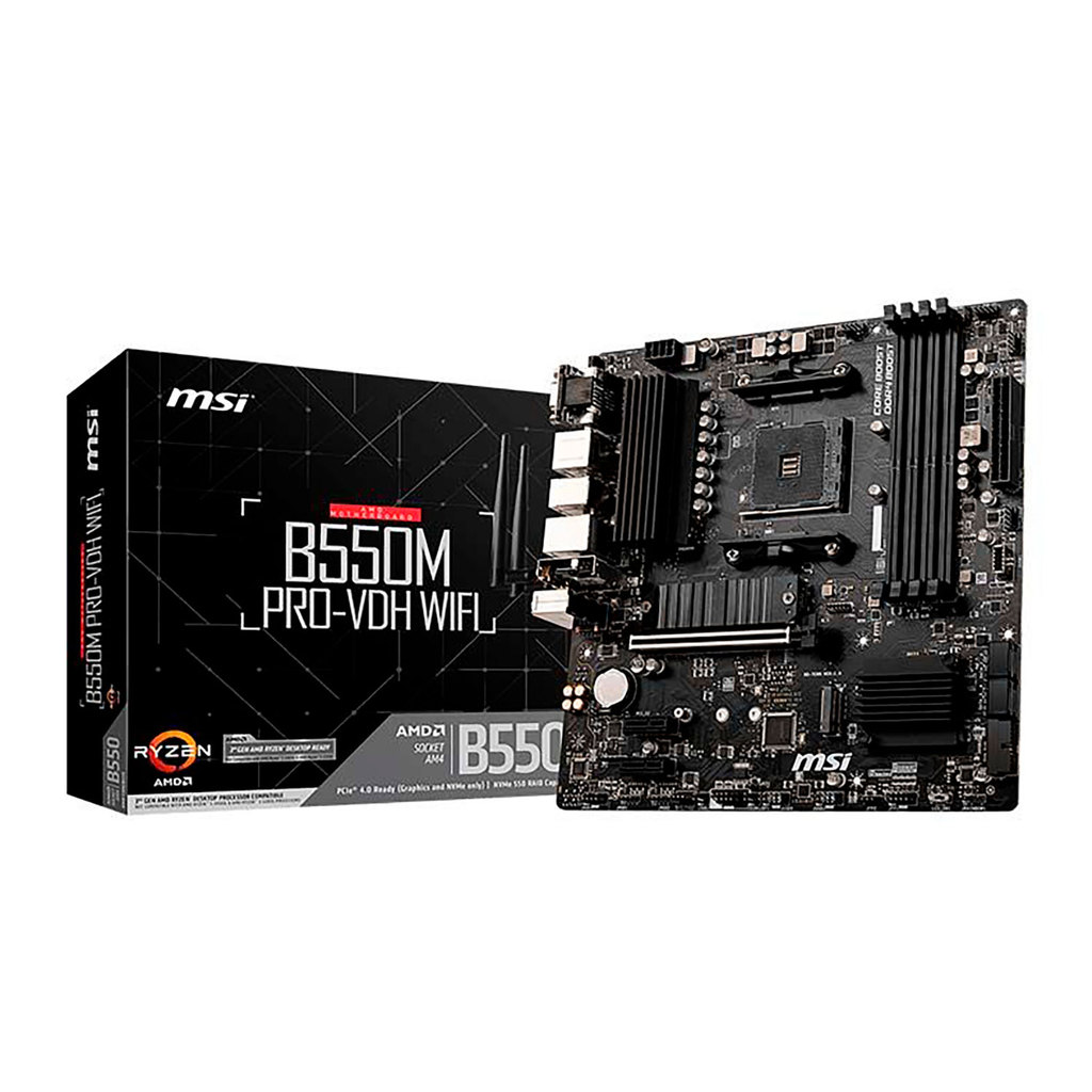 CAIU! Placa Mãe MSI B550M PRO-VDH, Chipset B550, Socket AM4, AMD, DDR4, WIFI - 911-7C95-059💰 R$ 598