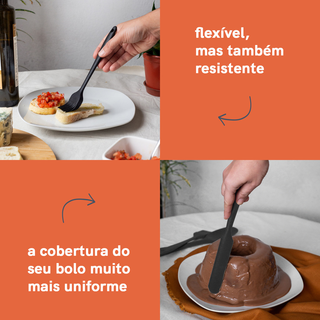 Kit de Utensílios de Silicone com 5 Peças Preto - Oikos — imagem 2 de 2