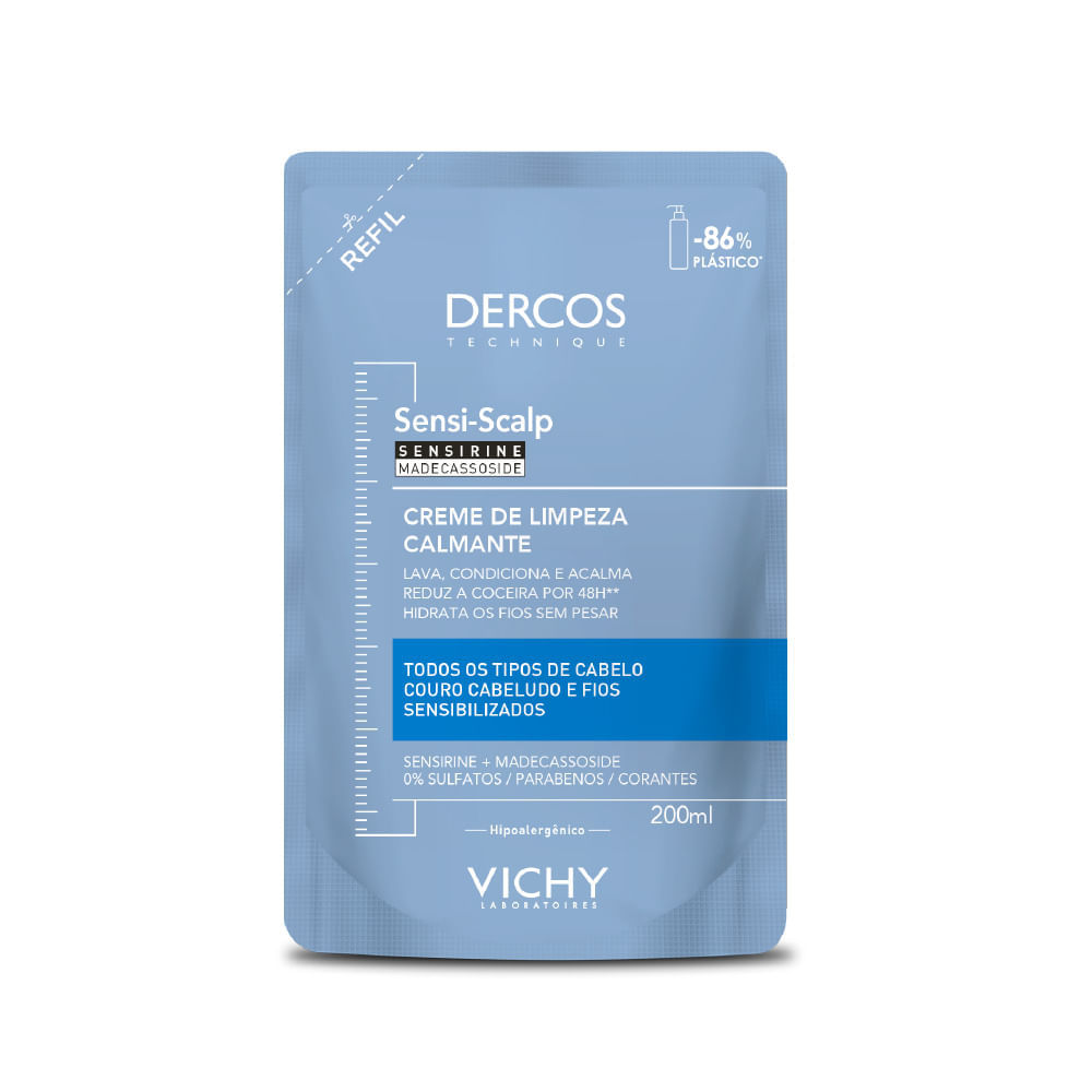 Dercos Sensi Scalp Creme De Limpeza Calmante Refil 200ml em Oferta na Shopee