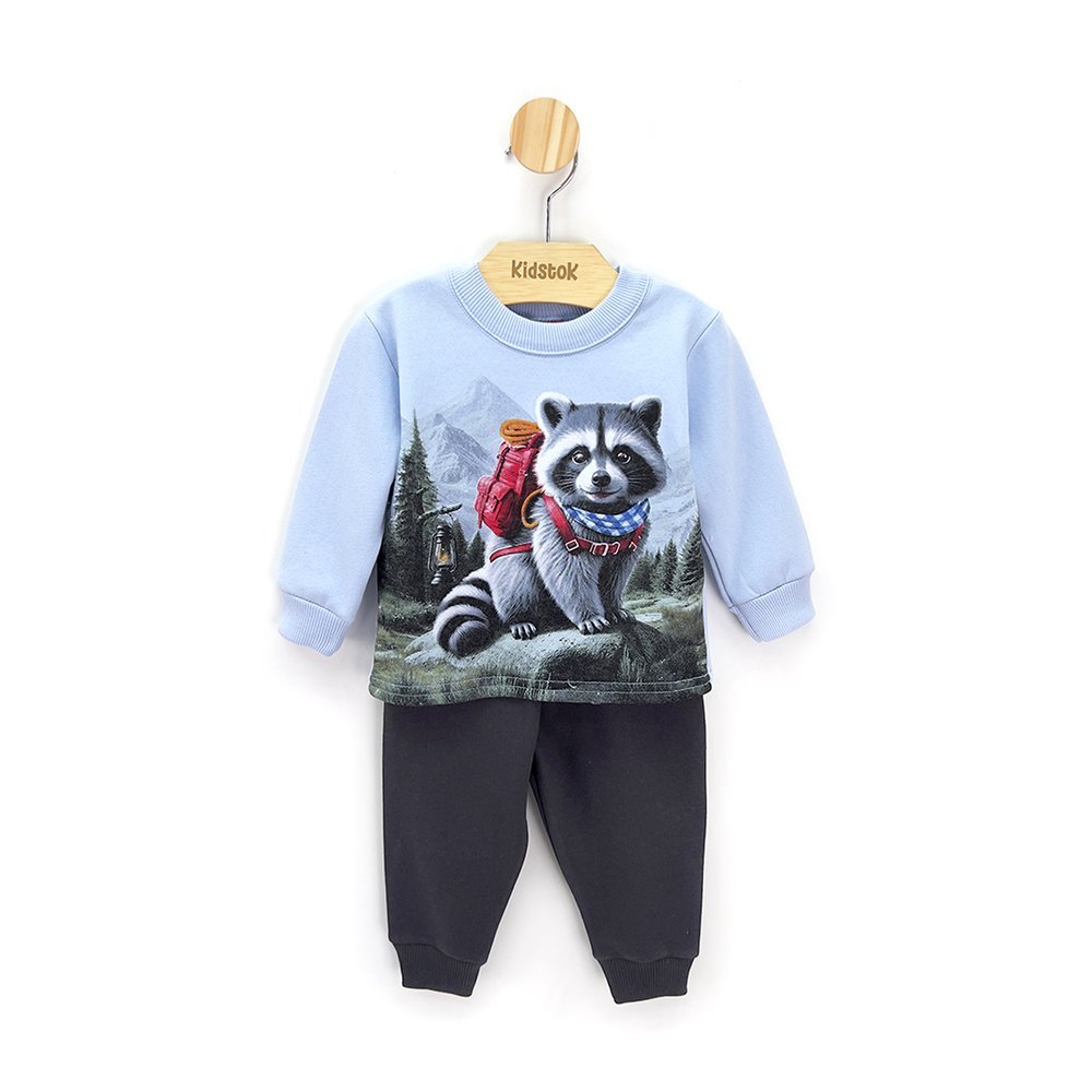 Imagem Conjunto Menino Blusão e Calça Moletom Flanelado Guaxinim - Kyly