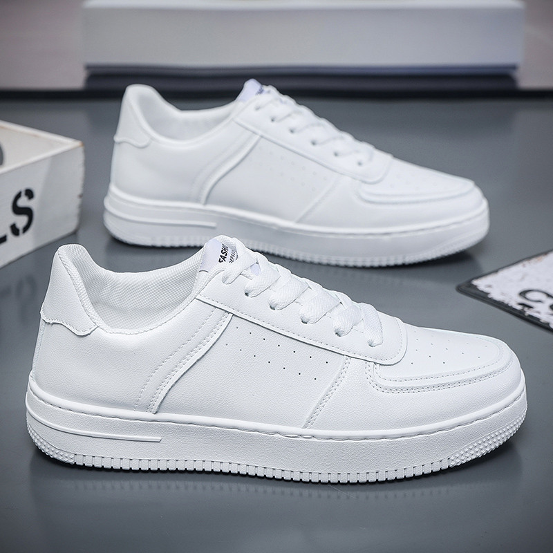 Sapatos masculinos de sola plana com cadarço, sola macia com absorção de impacto, calçados esportivos casuais e versátei