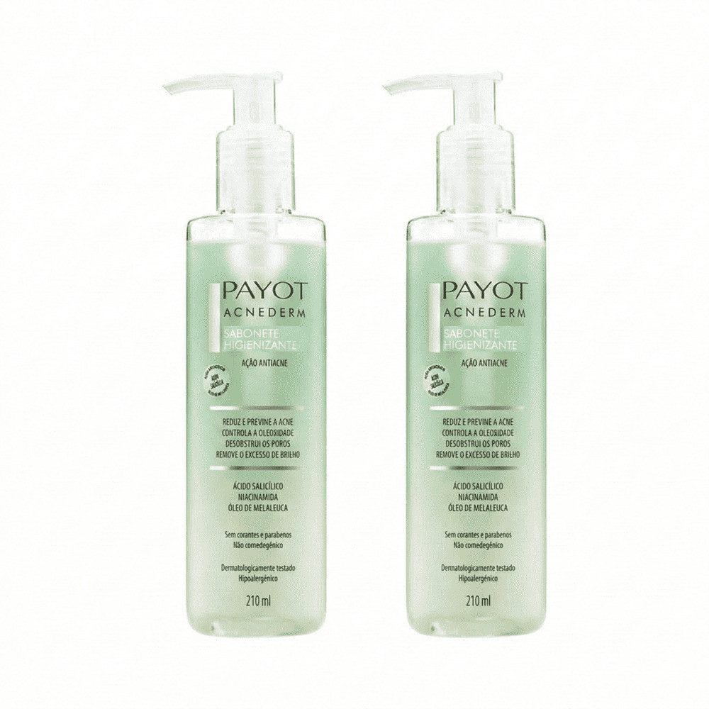 Kit 2 Sabonetes Líquido Facial Higienizante Acnederm Payot 210ML