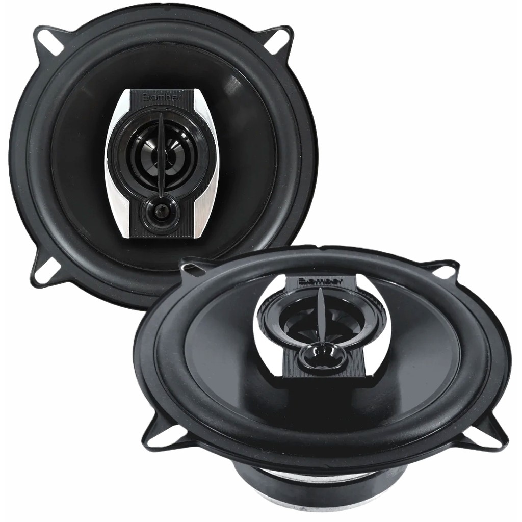 Par de Alto Falantes 5 pol Bomber Multivias Triaxial BBX 130W Carcaça de Metal Potente