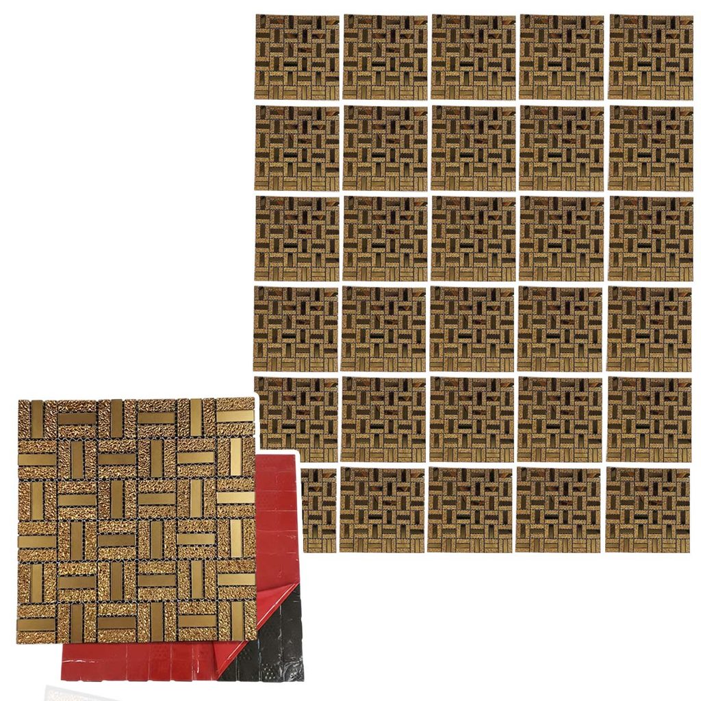 Pastilha De Vidro Adesiva Kit 30 Uni Parede Banheiro Cozinha Decorativa Moderna Reforma Requintado Facil Aplicacao