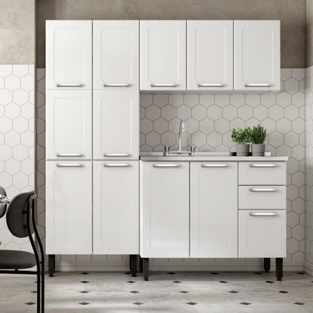 Cozinha Completa Aço com Pia 12 Ptas Múltipla Bertolini