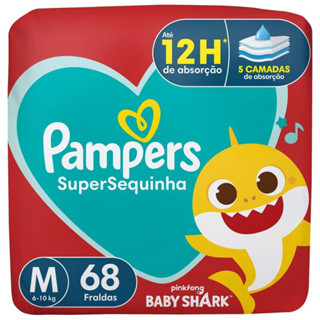 Fralda Pampers Supersequinha M Com 68 Unidades em Oferta na Shopee