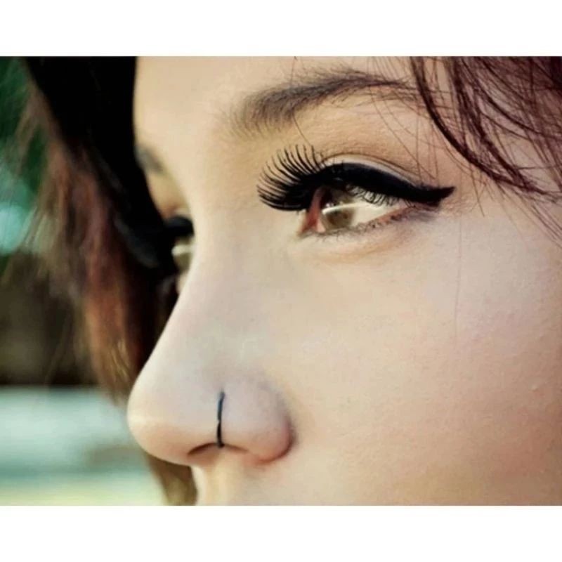 Piercing de Nariz Argolinha Preta Silicone Flexíveis Argola Masculino Feminino
