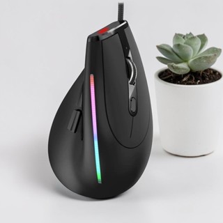 Mouse D7  Com fio Vertical Ergonômico   Preto Led 9 Botões Preto em Oferta na Shopee