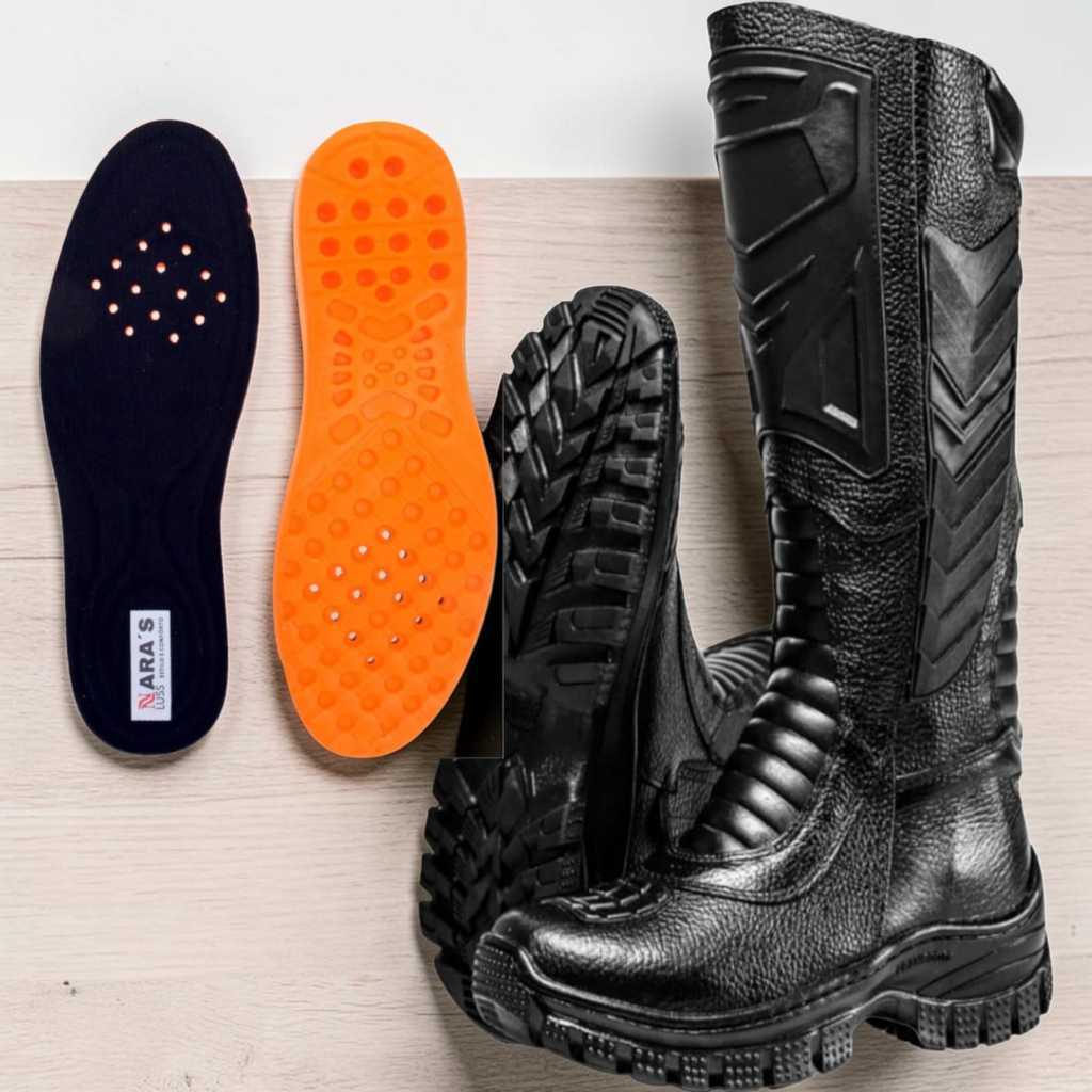 Bota Militar Tática Couro Legítimo Coturno Masculino Motociclista Segurança Zíper Solado Tratorado