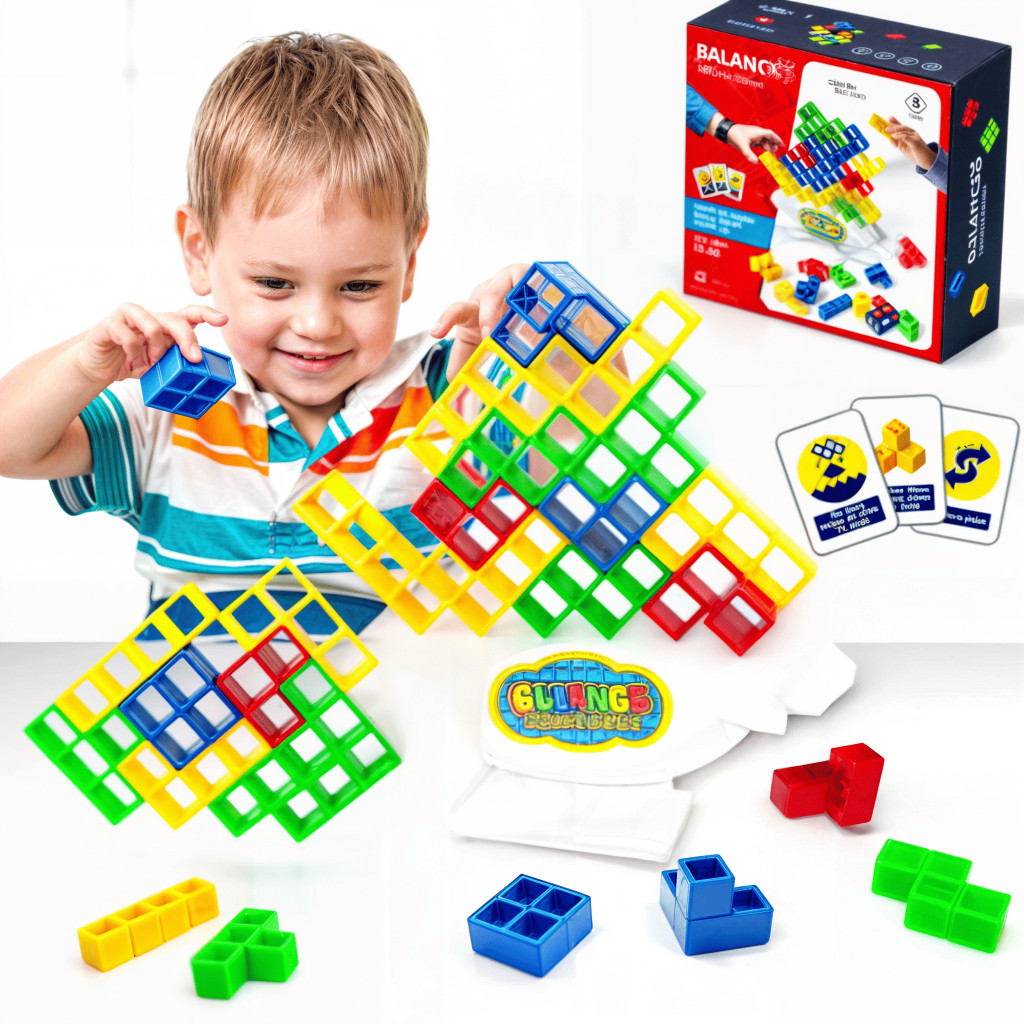 Brinquedo Criança Jogo Educativo Equilibrista equilibrio Tetris Encaixe blocos