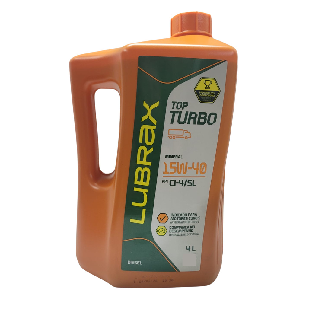 Óleo 15w40 Motor Diesel Lubrax Top Turbo Mineral API CI-4/SL Galão 4 Litros em Oferta na Shopee