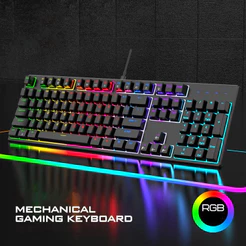 Teclado Gamer Mecânico Blue Switch Led Rgb Português Brasil