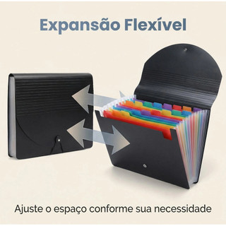 Pasta Sanfonada Arquivo A4 Expansível 24 Divisória Organizadora Para Documentos TOP&CASA