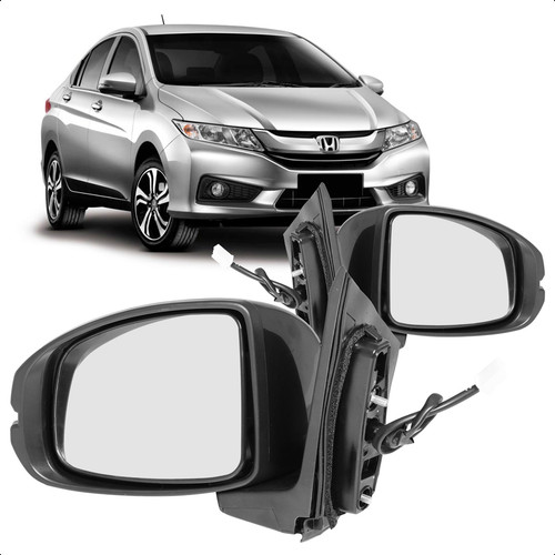 Retrovisor Honda City 2015 A 2021 Eletrico 3 Fios