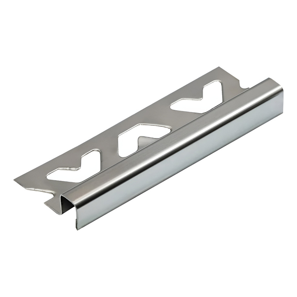 Kit 5un Metálico Viscard Perfil Listelo Em Inox 10mmx12mmx1m