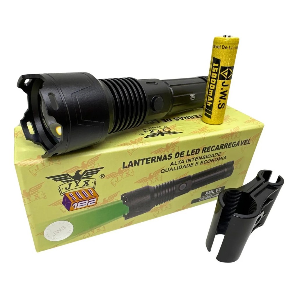Lanterna Tática Luz Verde LED V3 Suporte Arma Caça Alcance 500m Alta Potência Recarregável Resistente 	JY-8927