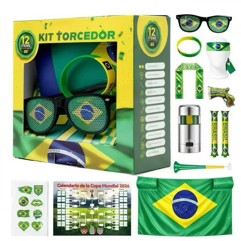 Kit 12 Combo De Torcida Para Copa Do Mundo 2026 Brasil Preparem-se Para Celebrar A Vitória Do Brasil Na Copa Do Mundo.