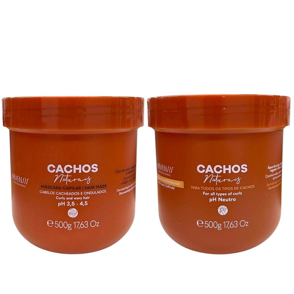 Kit Arvensis Professional Cachos Naturais - Máscara 500g + Geleia Ativadora Suave 500g