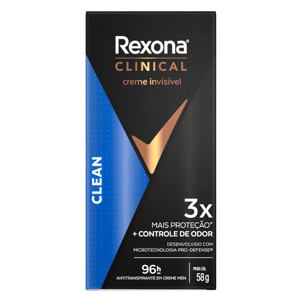 Desodorante Rexona Masculino Clinical 58Gr Creme Clean