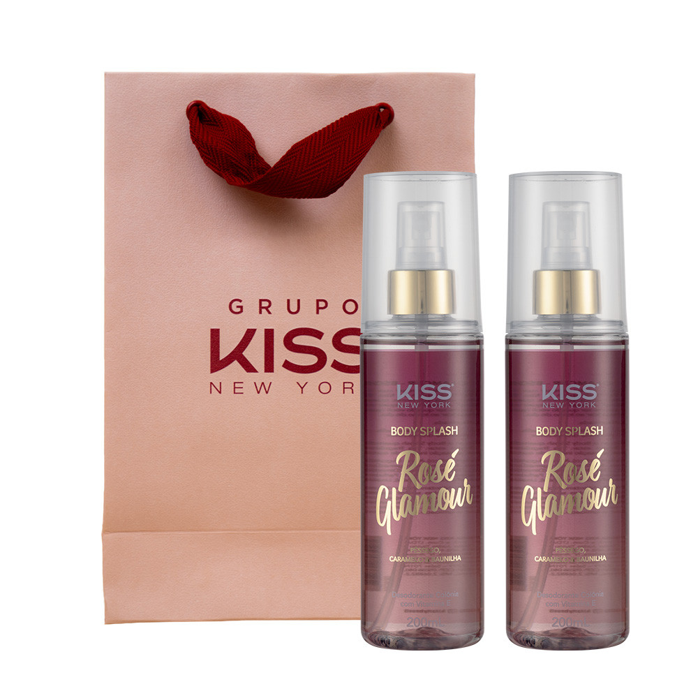 Kit Body Splash Rose Glamour 2 unid - Kiss New York em Oferta na Shopee