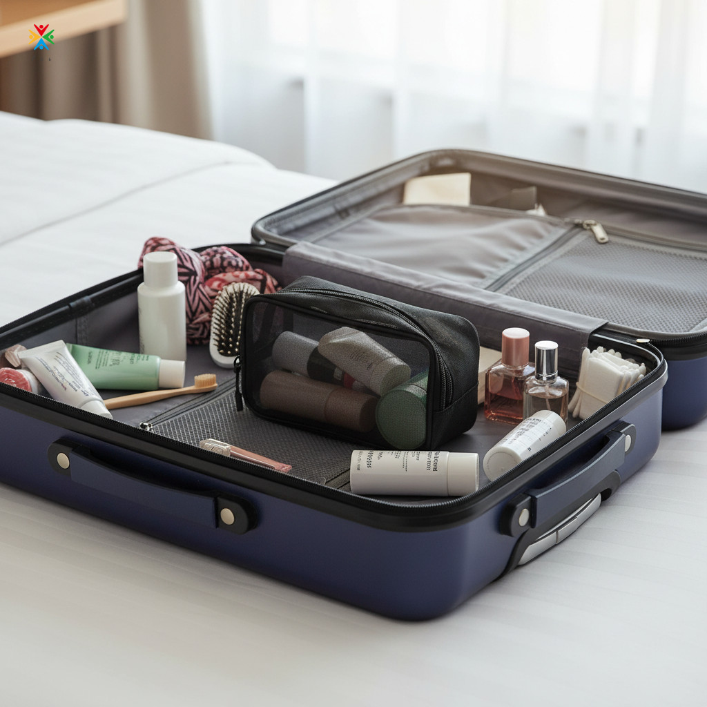 Bolsa De Higiene Pessoal De Grande Capacidade Para Material Impermeável De Viagem Com Janela De Malha Unissex