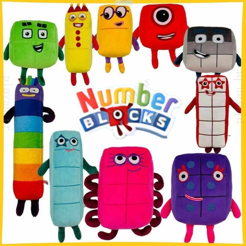 24cm número bonito blocos de construção boneca de pelúcia quebra-cabeça número de pelúcia bloco de construção brinquedos