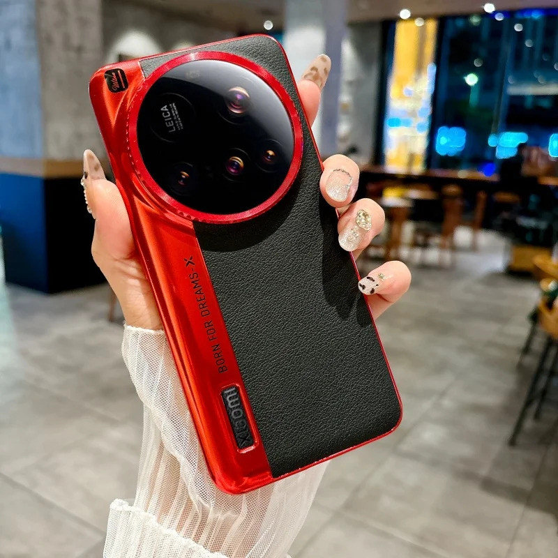 Para Xiaomi 15 14 13 12 Ultra Caso Chapeamento De Couro Criativo Proteção Da Len