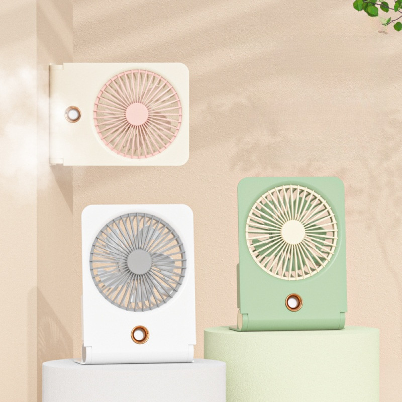 Mini ventilador de mesa para escritório/ventilador com névoa, montável na parede, pequeno ventilador portátil refrigerad
