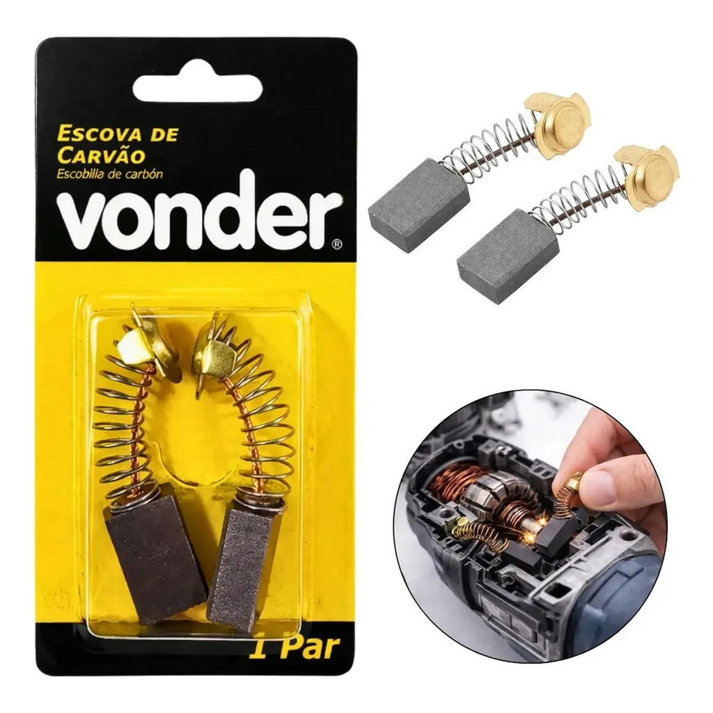 Escova Carvão Vonder SMV1300S SMA1300S Alta Durabilidade Motor Serra Mármore