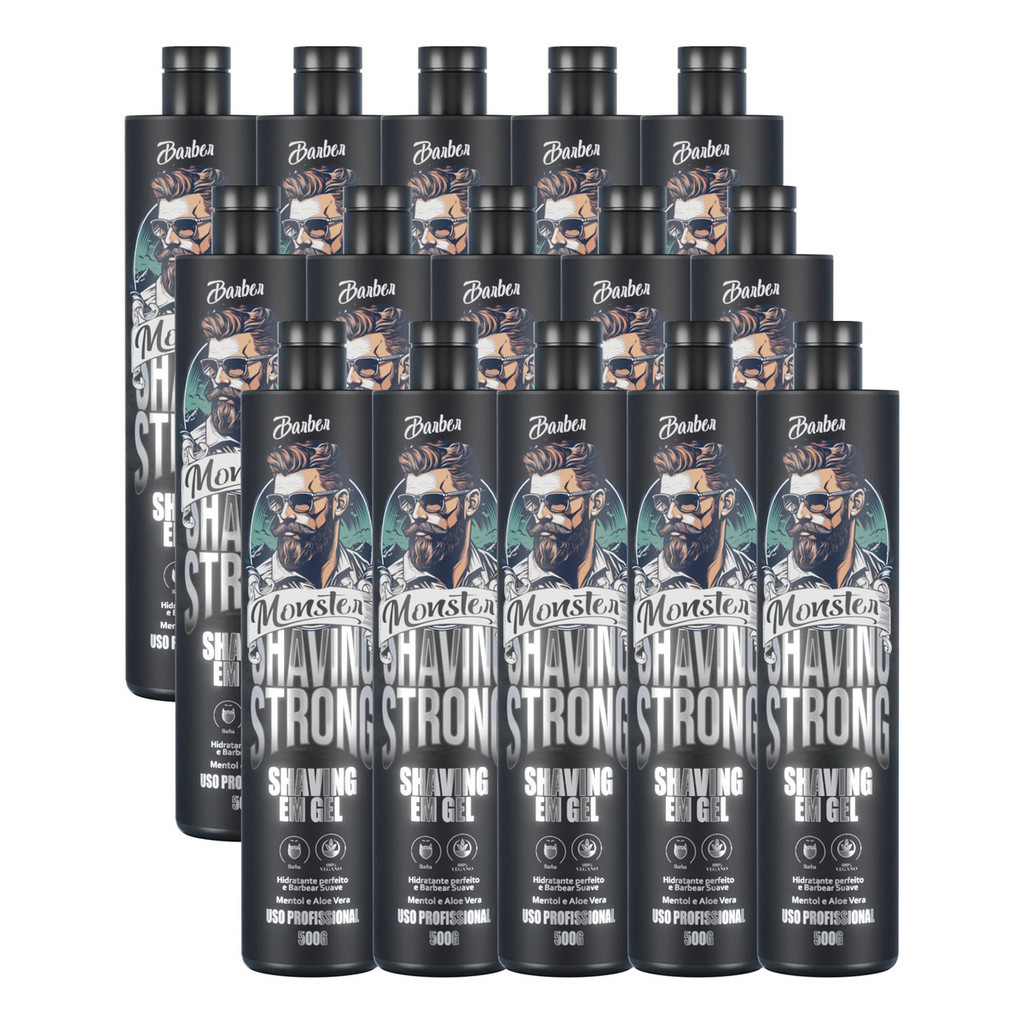 15 Shaving Gel Barbear Refrescante mentolado Aplicação Transparente 500ml Barba Pezinho E Navalhado Hidratante