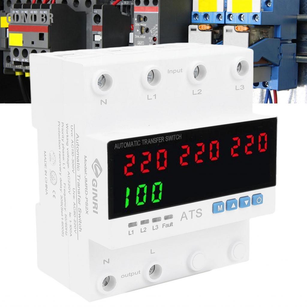 gdmdbr Matybobe 100A Interruptor de transferência automática sobre protetor de subtensão trifásico para gerador de