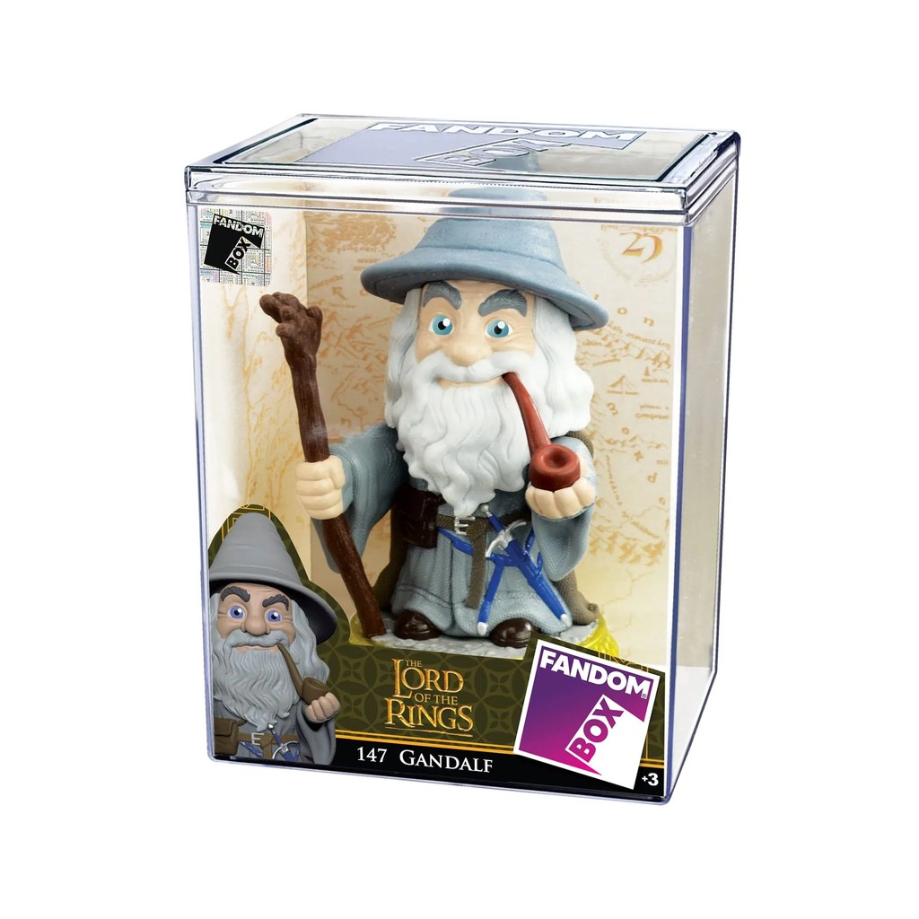 Figura Gandalf Miniatura Colecionável Boneco Fandom Box Com Expositor Em Acrílico